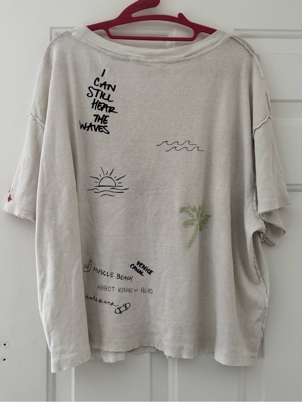 We The Free Cream Short Sleeve Tee with Yellow & Orange Sunburst - Picture 2 of 4